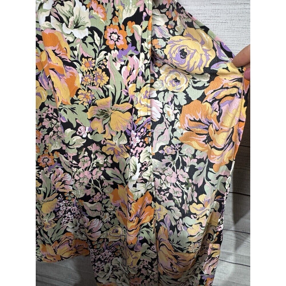 Lulu’s Capture the Blooms Black Multi Floral Print Wide Leg Pants Size XS NWT - Picture 6 of 8